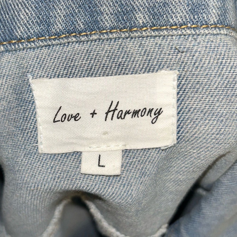 LOVE + Harmony Light Blue Denim Button-Up Dress Large - Picture 4 of 7